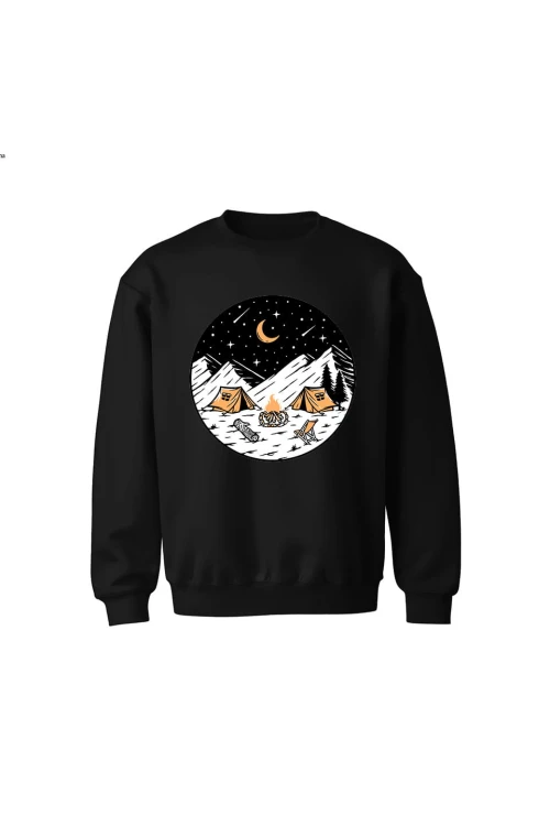Bluza dziecięca bez kaptura Biwak Nocą - czarna