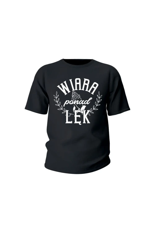 Koszulka dziecięca Wiara ponad lęk - czarna