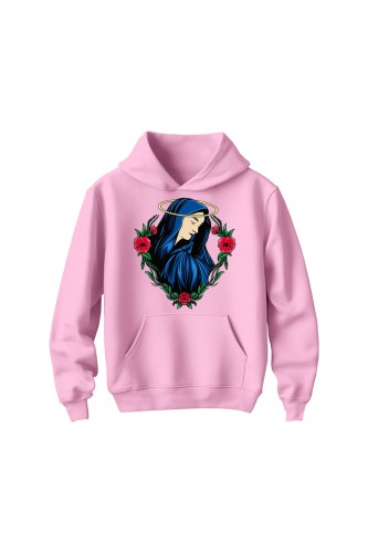 Bluza dziecięca z kapturem Wizerunek Maryi - różowa