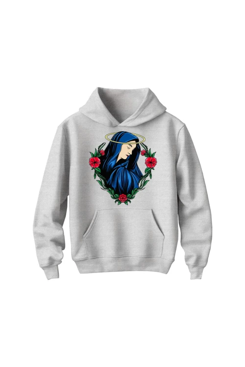 Bluza dziecięca z kapturem Wizerunek Maryi - szara