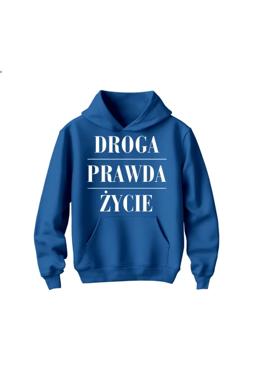 Bluza dziecięca z kapturem Droga prawda życie - niebieska