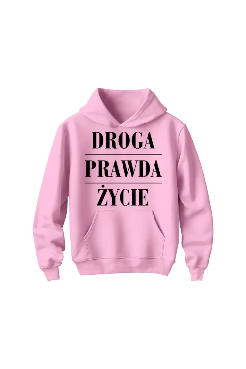Bluza dziecięca z kapturem Droga prawda życie - różowa