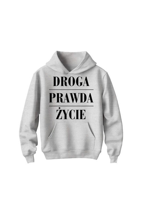 Bluza dziecięca z kapturem Droga prawda życie - szara