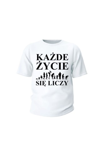 Koszulka dziecięca Każde życie się liczy - biała