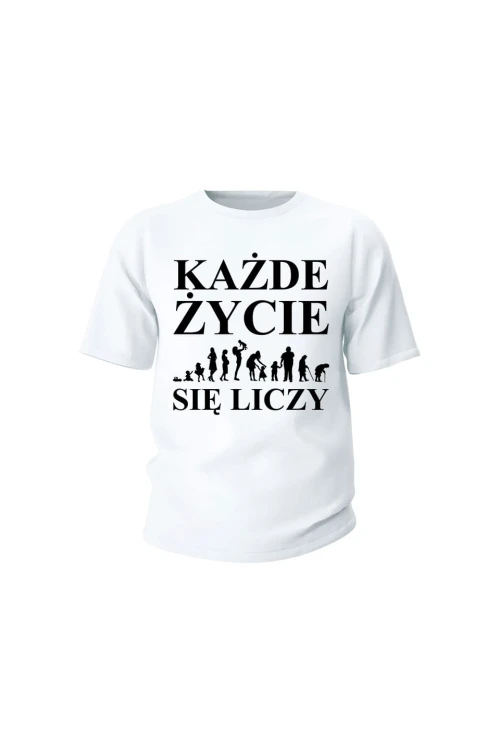 Koszulka dziecięca Każde życie się liczy - biała