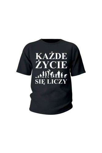 Koszulka dziecięca Każde życie się liczy - czarna