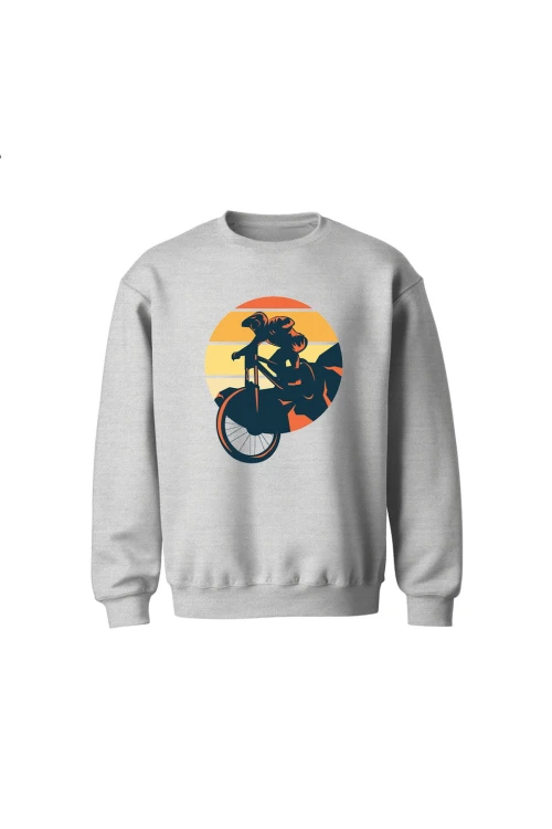Bluza dziecięca bez kaptura Downhill MTB - szara