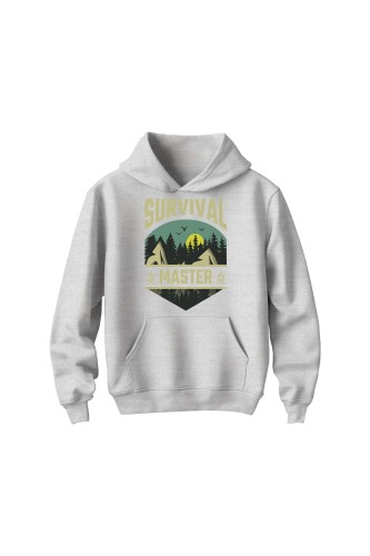 Bluza dziecięca z kapturem Survival Master - szara