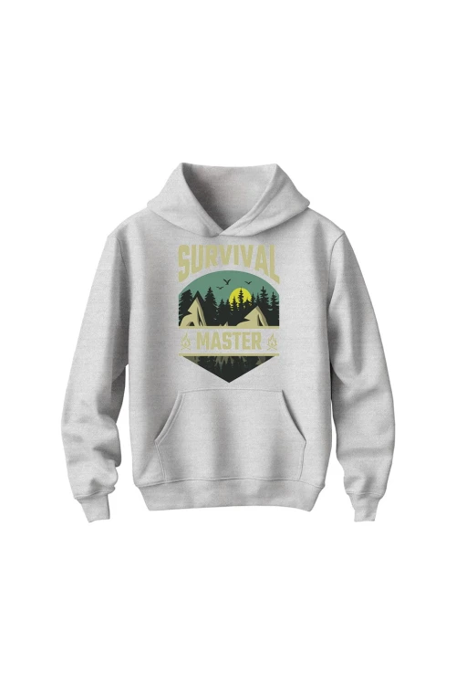 Bluza dziecięca z kapturem Survival Master - szara