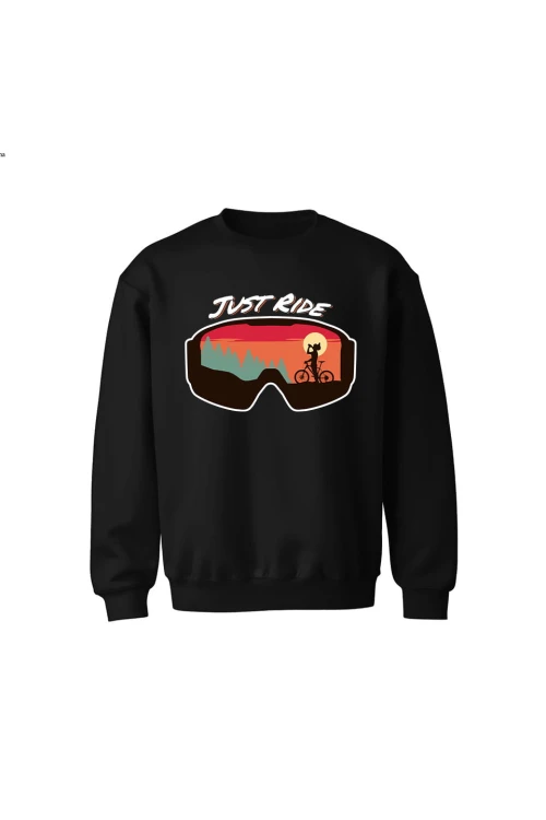 Bluza dziecięca bez kaptura Just Ride Gogle - czarna