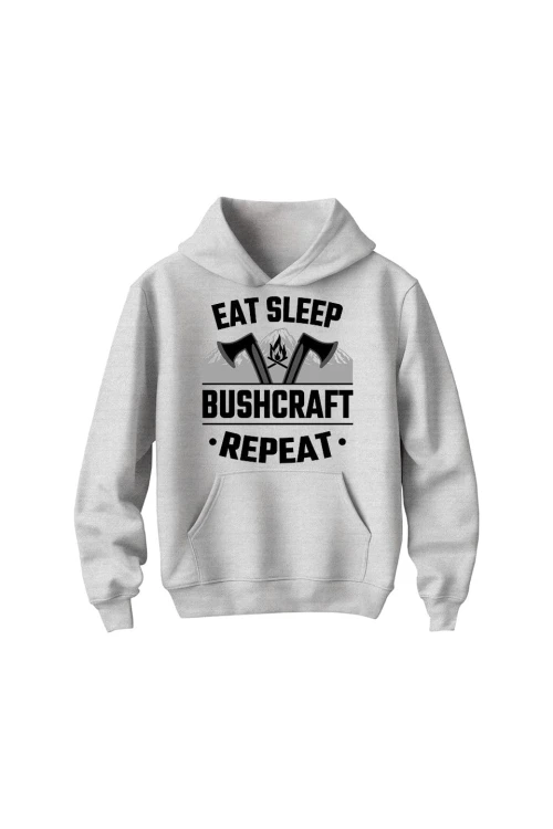 Bluza dziecięca z kapturem East sleep bushcraft repeat - szara