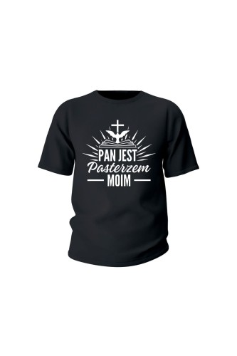 Koszulka dziecięca Pan jest pastrzem moim - czarna