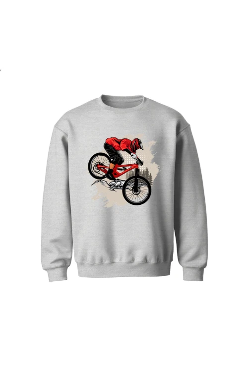 Bluza dziecięca bez kaptura Downhill Zjazd - szara