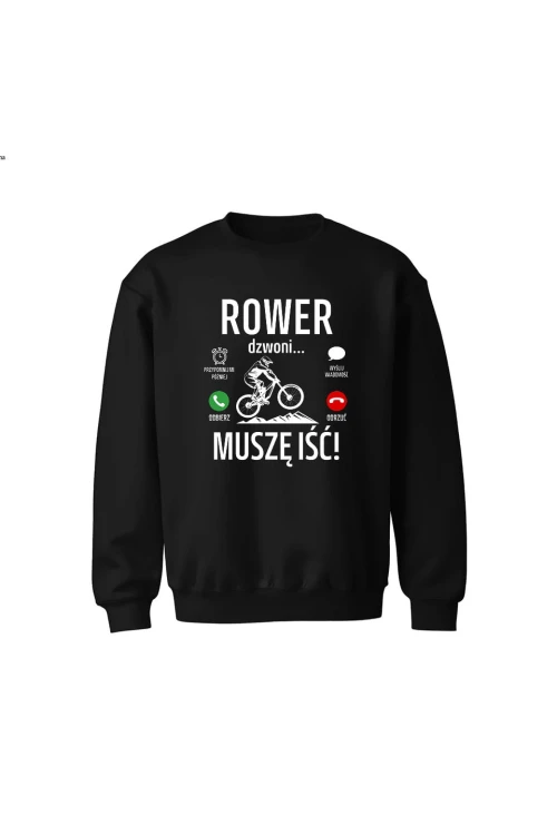 Bluza dziecięca bez kaptura Rower dzwoni muszę iść Downhill - czarna