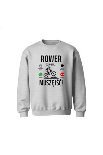 Bluza dziecięca bez kaptura Rower dzwoni muszę iść Downhill - szara