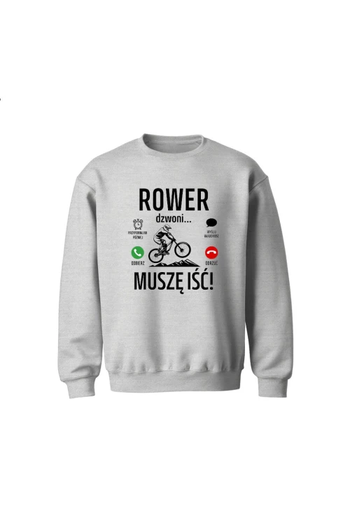 Bluza dziecięca bez kaptura Rower dzwoni muszę iść Downhill - szara