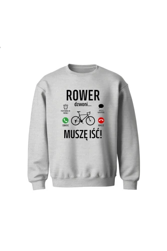 Bluza dziecięca bez kaptura Rower dzwoni muszę iść Szosa