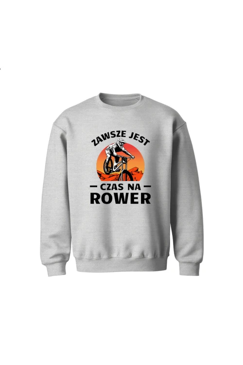 Bluza dziecięca bez kaptura Zawsze jest czas na rower Downhill MTB - szara