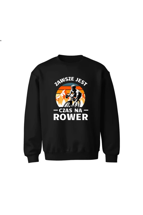 Bluza dziecięca bez kaptura Zawsze jest czas na rower Szosa - czarna