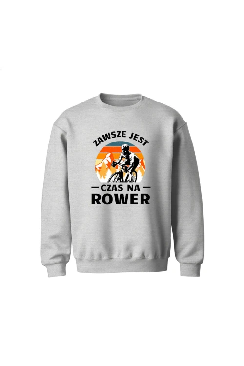 Bluza dziecięca bez kaptura Zawsze jest czas na rower Szosa - szara