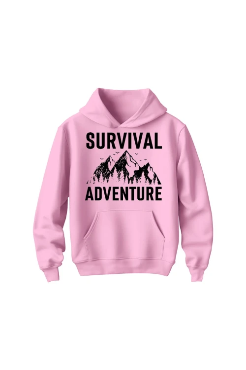 Bluza dziecięca z kapturem Survival Adventure - różowa