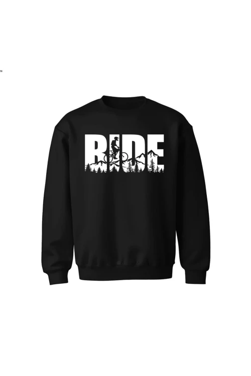 Bluza dziecięca bez kaptura Ride MTB - czarna