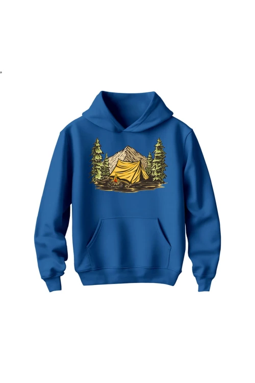 Bluza dziecięca z kapturem Into the wild - niebieska