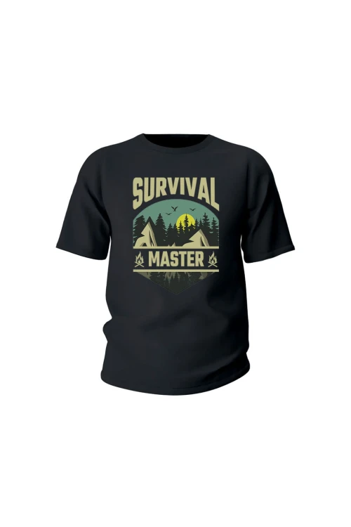 Koszulka dziecięca Survival Master - czarna