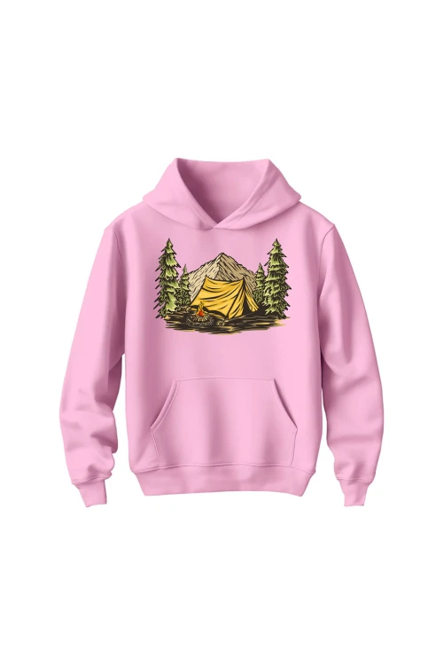 Bluza dziecięca z kapturem Into the wild - różowa