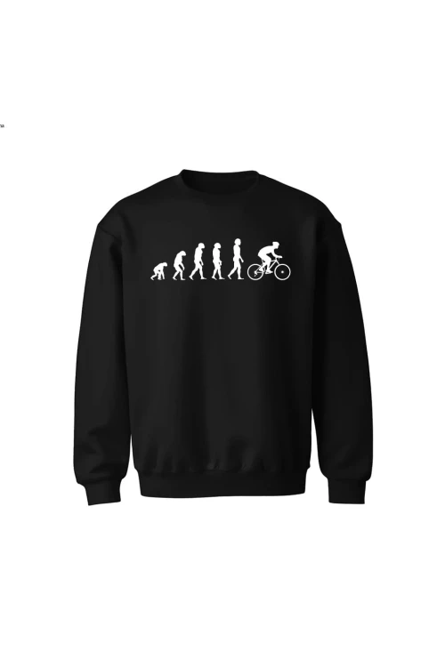 Bluza dziecięca bez kaptura Ewolucja rowerzysty - czarna
