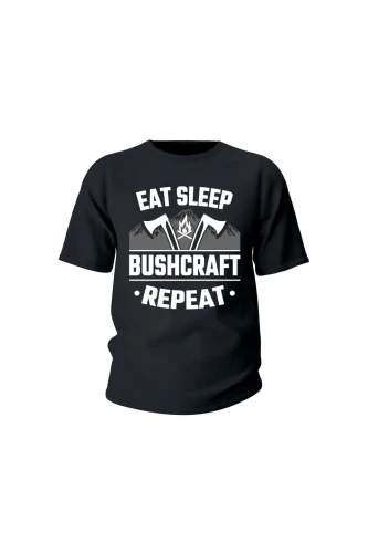 Koszulka dziecięca Eat sleep bushcraft repeat