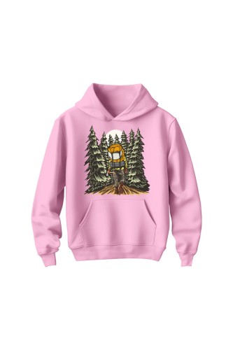 Bluza dziecięca z kapturem W lesie - różowa