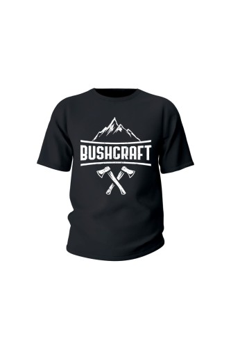 Koszulka dziecięca Bushcraft napis - czarna
