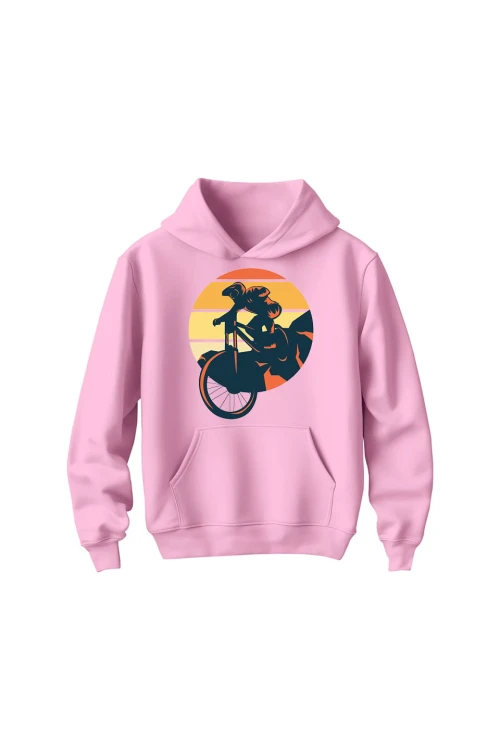 Bluza dziecięca z kapturem Downhill MTB - różowa