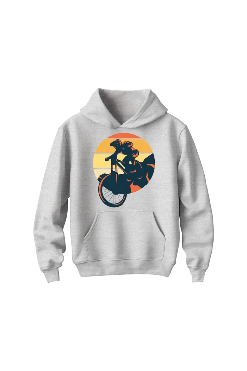 Bluza dziecięca z kapturem Downhill MTB - szara