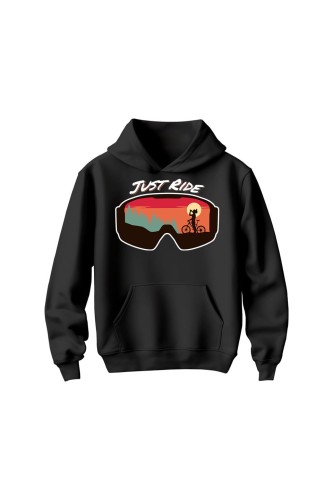 Bluza dziecięca z kapturem Just Ride Gogle - czarna