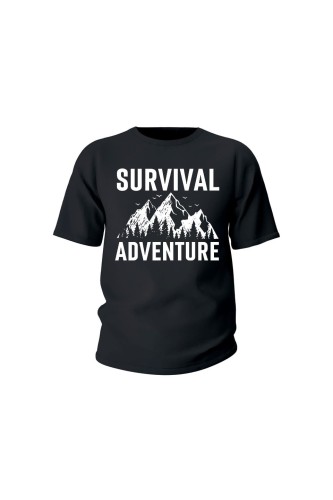 Koszulka dziecięca Survival Adventure - czarna