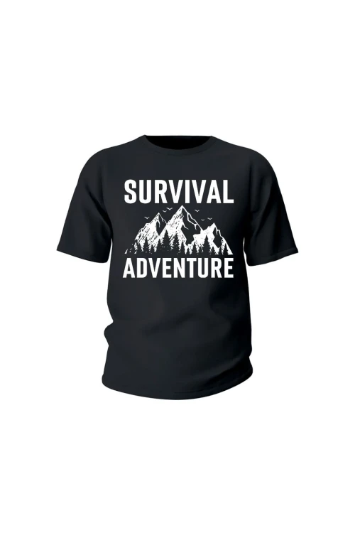 Koszulka dziecięca Survival Adventure - czarna