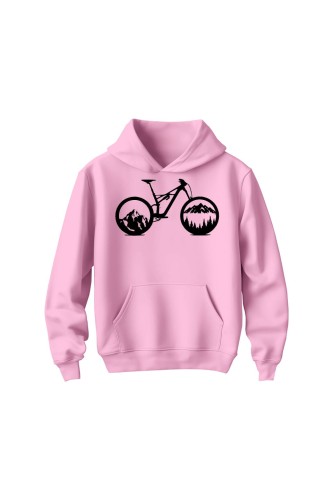 Bluza dziecięca z kapturem Mountain bike enduro downhill - różowa