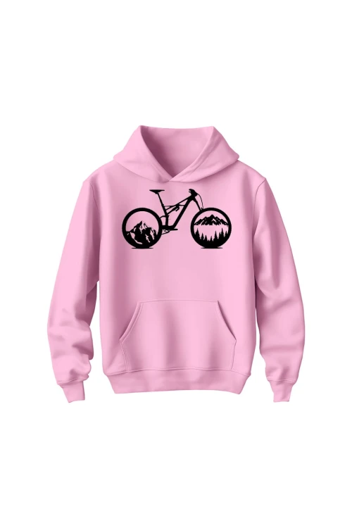 Bluza dziecięca z kapturem Mountain bike enduro downhill - różowa