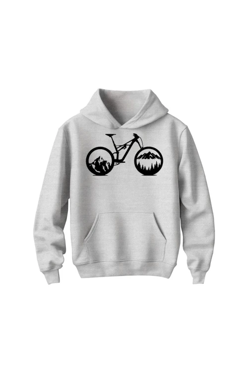 Bluza dziecięca z kapturem Mountain bike enduro downhill - szara