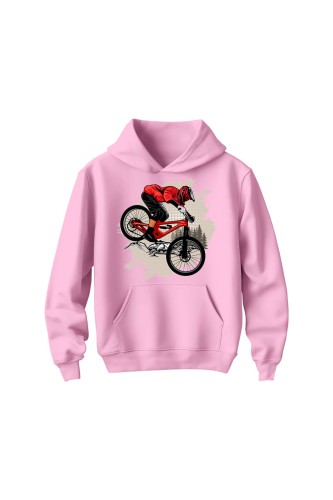 Bluza dziecięca z kapturem Downhill Zjazd - różowa