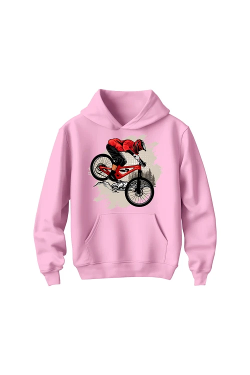 Bluza dziecięca z kapturem Downhill Zjazd - różowa