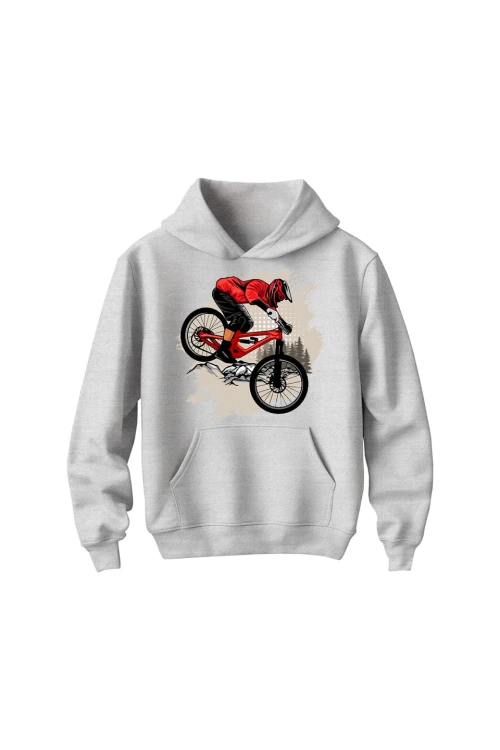 Bluza dziecięca z kapturem Downhill Zjazd - szara