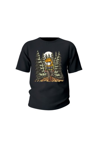 Koszulka dziecięca W lesie - czarna