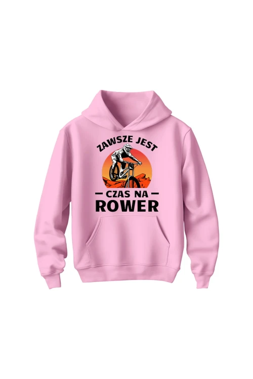 Bluza dziecięca z kapturem Zawsze jest czas na rower Downhill MTB - różowa