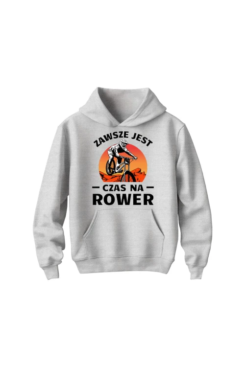 Bluza dziecięca z kapturem Zawsze jest czas na rower Downhill MTB - szara