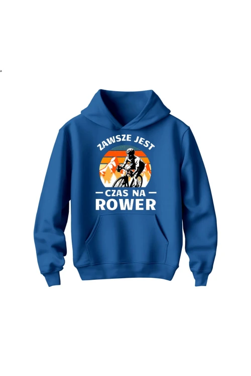 Bluza dziecięca z kapturem Zawsze jest czas na rower Szosa - niebieska