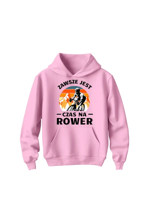 Bluza dziecięca z kapturem Zawsze jest czas na rower Szosa - różowa