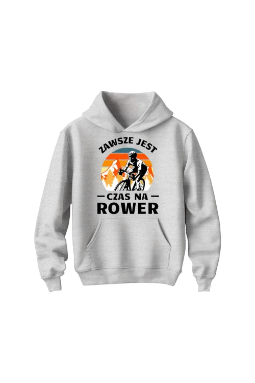 Bluza dziecięca z kapturem Zawsze jest czas na rower Szosa - szara